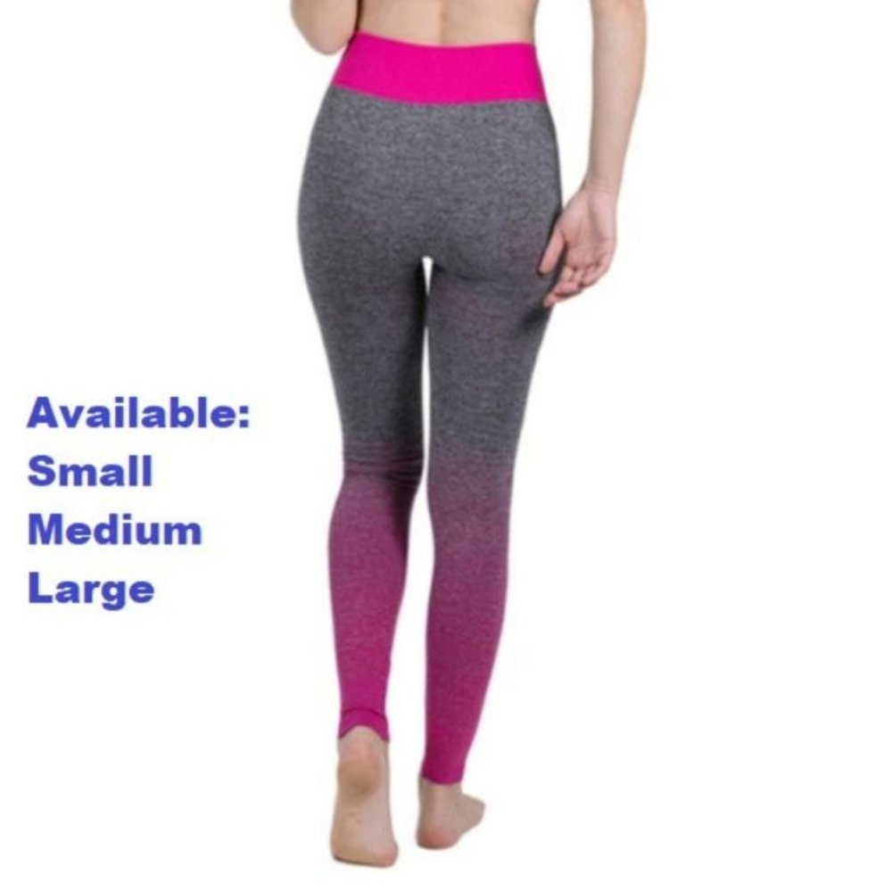 Gray with Pink Fade Yoga Pants